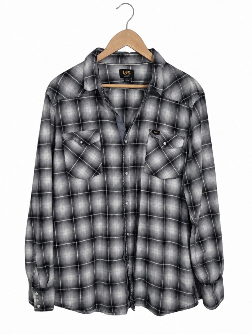 Lee Relaxed Fit Plaid Button-Up Shirt Women's Size XL